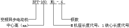 BPY系列三相交流變頻調(diào)速異步電動(dòng)機(jī)型號標(biāo)記