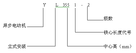 YL系列立式三相異步電動機產(chǎn)品特點及標(biāo)記方法(6KV)